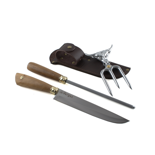 Conjunto Faca Chaira e Garfo Aço Especial Vargas 21 cm - CJPCH8
