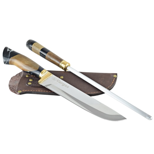 Conjunto Faca Chaira e Garfo Aço Especial Vargas 21 cm - CJPCH8