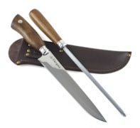 Conjunto Faca e Chaira Braseira Vargas 23 Cm. CJPBRR9 Conjunto Faca e Chaira Braseira Vargas 23 Cm. CJPBRR9