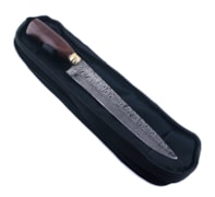 FACA CHURRASCO AÇO DAMASCO LINHA PREMIUM 10 POL. CY66 + ESTOJO SINTÉTICO. FACA CHURRASCO AÇO DAMASCO LINHA PREMIUM 10 POL. CY66 + ESTOJO SINTÉTICO.