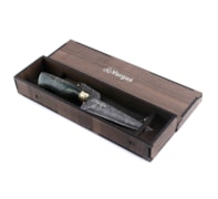 FACA CHURRASCO AÇO DAMASCO LINHA PREMIUM 7 POL. CX31 + ESTOJO DE MADEIRA FACA CHURRASCO AÇO DAMASCO LINHA PREMIUM 7 POL. CX31 + ESTOJO DE MADEIRA